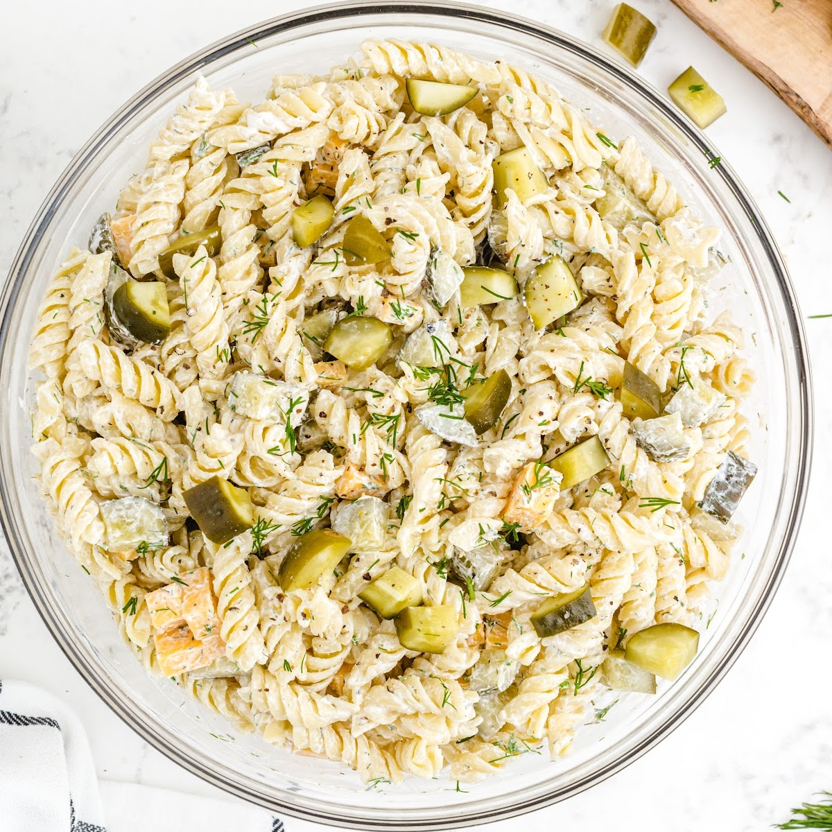 Dill Pickle Pasta Salad Us In The Kitchen