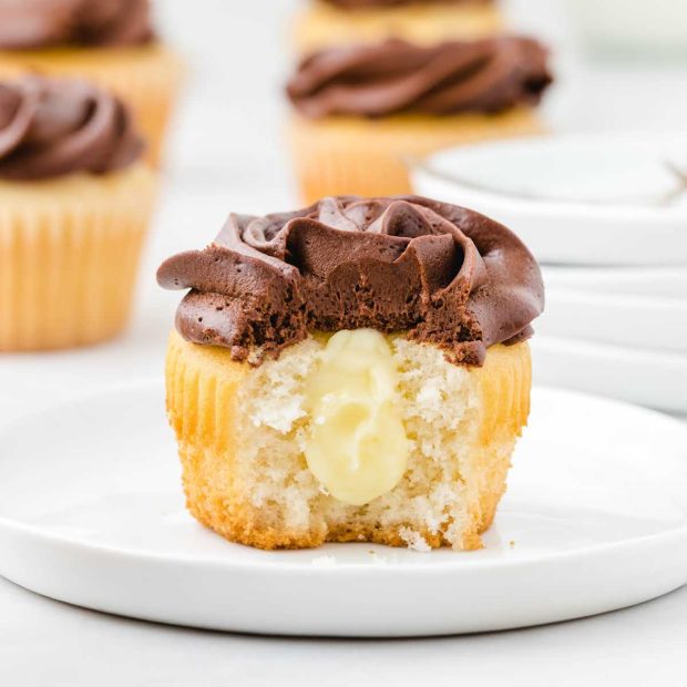 Boston Cream Cupcakes - Us In The Kitchen