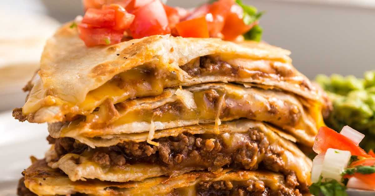 Cheesy Beef Quesadillas Us in the Kitchen